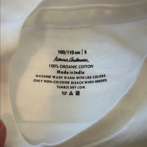 Hanna Andersson Organic Cotton White Short Sleeve Undershirts (2) size 100/110 S - Picture 2 of 4